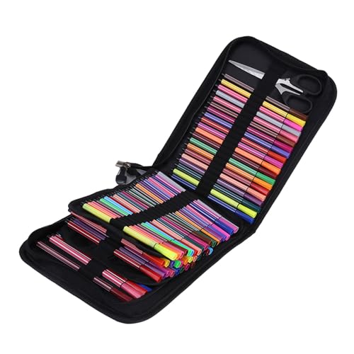 Farbiger Bleistiftkoffer Organizer, Extra Kapazität Stifthalter Großer Kapazität Reißverschluss Bleistifthalter Farbig Bleistift Organizer Hält Tragbares Farbiges Bleistift Gehäuse Großer Kapazität von Brrnoo