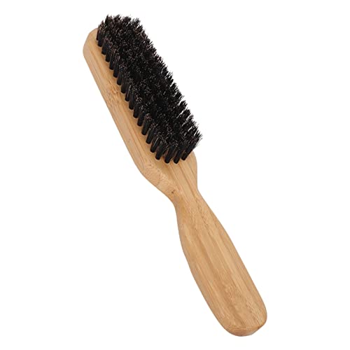 Friseurbürste für Männer Halsbürste Staubtuch Reinigungsbürste Styling Bartbürste Bambusgriffbürste für die Bartpflege Wildschweinborsten-Haarbürsten von Brrnoo