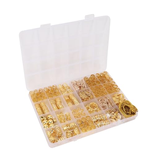 Haarperlen Schmuck Loc Haarschmuck, Haarschmuck für Zöpfe Metallspule Ring Manschettenanhänger Legierung Haarzopf Zubehör Loc Dreadlock Perlen Schmuck (GOLD) von Brrnoo