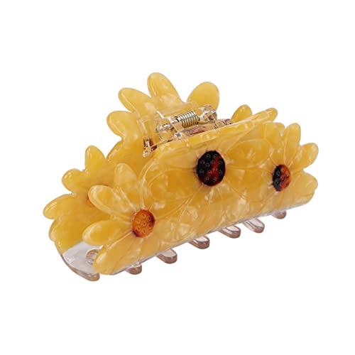 Haarspange für Damen, Elegante Haarspangen in Blumenform, Modische Haarspangen, Zubehör für Haarstyling-Werkzeuge für Damen (gelbes Gänseblümchen groß) von Brrnoo