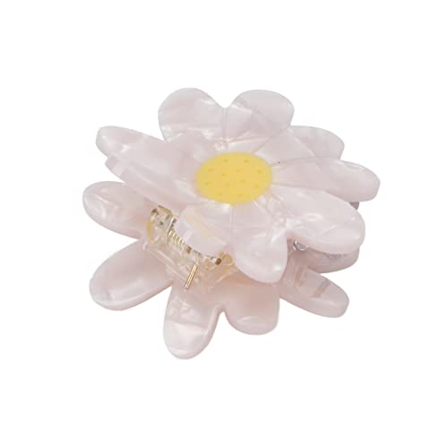 Haarspange für Damen, Elegante Haarspangen in Blumenform, Modische Haarspangen, Zubehör für Haarstyling-Werkzeuge für Damen (weißes Gänseblümchen) von Brrnoo