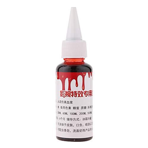 YUYTE Halloween-Kunstblut, Cosplay, Vampir (30 ml), Flasche, Rot, Flüssigkeit, Make-up, Fake Blood von YUYTE