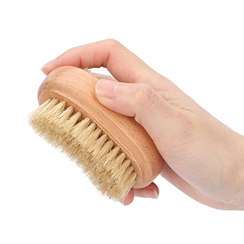 Hand- und Nagelbürste, Doppelseitige Holz-Nagelbürste aus Buchenholz mit Naturborsten Hand-Fingernagel-Peeling-Bürste Nagel-Reinigungsbürste Zehen-Fuß-Maniküre-Pediküre-Zubehör für Männer Frauen Nagel von Brrnoo