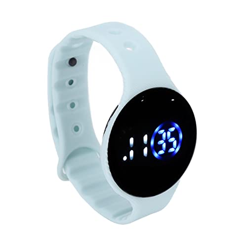 Kinder-Digitaluhr Intelligente Uhr, Kinder Digitaluhr, Wasserdichtes Silikonarmband, Kratzfeste LED Elektronikuhr für Kinder, Frauen, Männer, Mädchen, Jungen(Hellblau) von Brrnoo