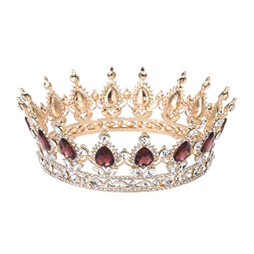 Krone Braut Tiara,Hochzeit Diadem Prinzessin Geburtstagskrone Damen Fasching Kostüm Haare Accessoires von Brrnoo