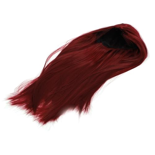 Lange Schwarze Perücke mit Glattem Haar für Frauen, Lange Perücke mit Synthetischem Mittelteil und Internem Netznetz, Hitzebeständige, Umweltfreundliche Fasern, Pflegeleicht, von Brrnoo