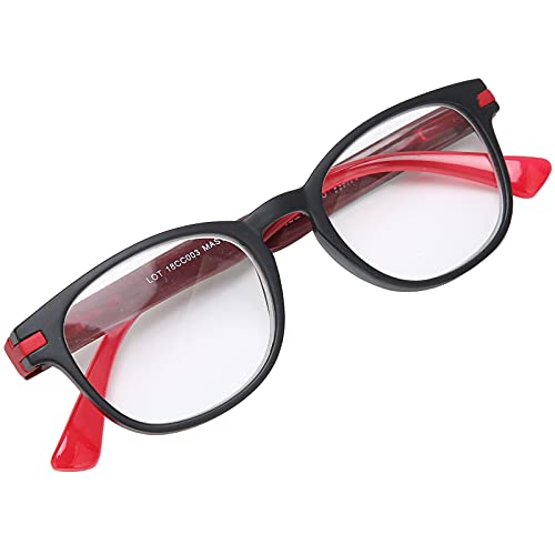 Lesebrille,Männer Frauen Stilvolle presbyopische Brille, Anti Blaulicht Brille mit GRATIS Brillenetui (Schwarz Rot)(150) von Brrnoo
