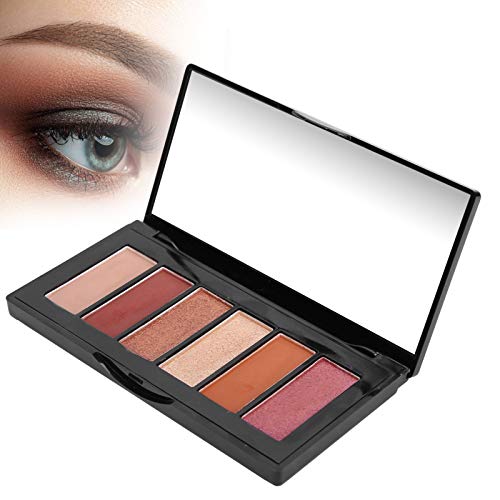 Lidschatten Palette Make-up Augen, 6 Farben schimmern matt ultra pigmentierten Lidschatten, lang anhaltende Lidschatten, Augen Make-up Tool von Brrnoo