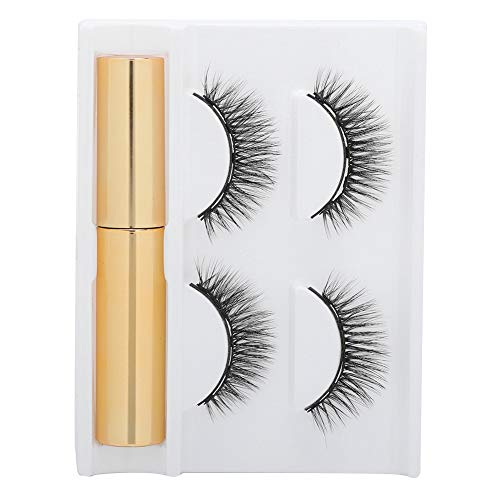 Magnetisches Wimpernset, 2 Paar 5 Wimpernset Falsches Wimpernset Wasserdichter, dauerhafter Wimpernverlängerer Magnetischer flüssiger Eyeliner für Salon und Haushalt(1#) von Brrnoo