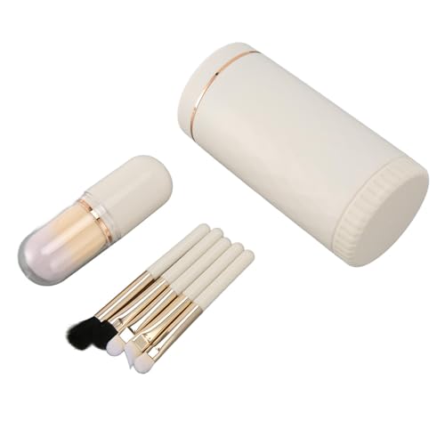 Make-up-Pinsel-Set, Make-up-Pinsel, Make-up-Pinsel, Kosmetikpinsel, Tragbares Synthetisches Kosmetikpinsel-Set für Foundation Blending, Puder, Lidschatten, mit Spiegel (WHITE) von Brrnoo