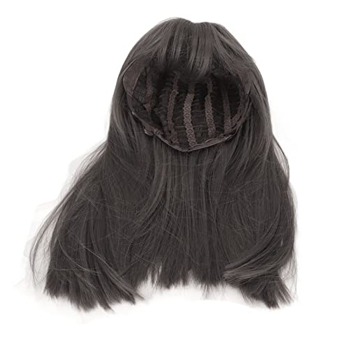 Mittellange Perücke für Frauen, Bob-Haar-Perücken, Synthetische Cosplay-Perücke, Bunte Kostüm-Perücken, Tägliche Party für 19,7-Zoll-Frauen, Dame, Mädchen, Rauchgrau, Rosa von Brrnoo