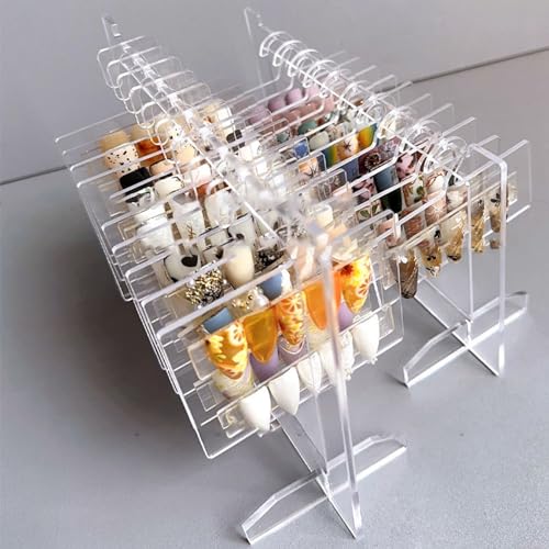 Nagelaufhänger-Ausstellungsständer, Transparenter Organizer mit 10 Stück Aufhänger – Multifunktional, Acrylmaterial, Tragbar, Geeignet für Nageltechniker und (Groß (15,7 x 12,6 x von Brrnoo