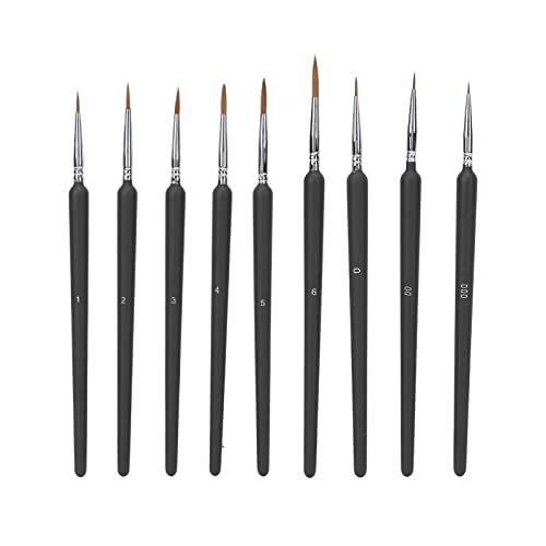Nageldesign Pinsel, 9pcs Nail Art Pinsel Set, Liner Striping Brushes Details Malpinsel, für DIY Nail Art Design von Brrnoo