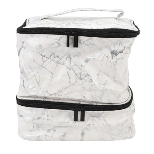 Nagellack-Organizer, Nagellack-Tragetasche, Doppellagige Nagellack-Organizer-Tasche für 30 Flaschen, Wasserabweisendes PU, Verstellbarer Abnehmbarer Nagellack-Halter, von Brrnoo
