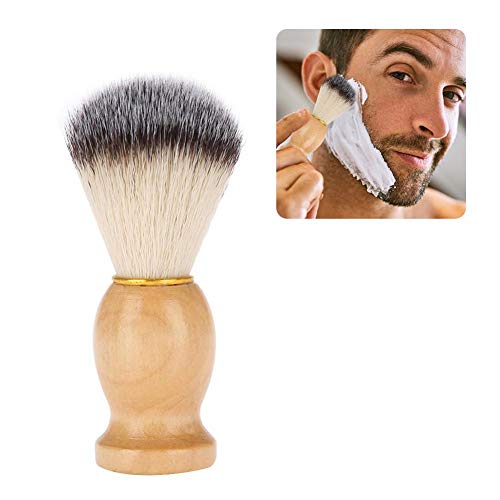 Rasierbürste für Herren, hochwertiges Nylonhaar, steril und weich, tragbares Werkzeug für die Bartpflege von Brrnoo