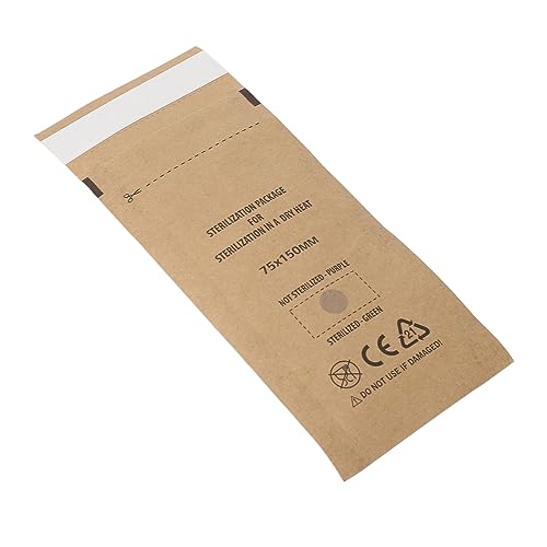 Selbstdichtender Reinigungsbeutel aus Hygienischem Papier, 100 Stück, Dentalwerkzeug, Nagelkunst, 75 X 150 Mm S, Geeignet für Zuhause, Nagelstudio, Schönheitssalon von Brrnoo