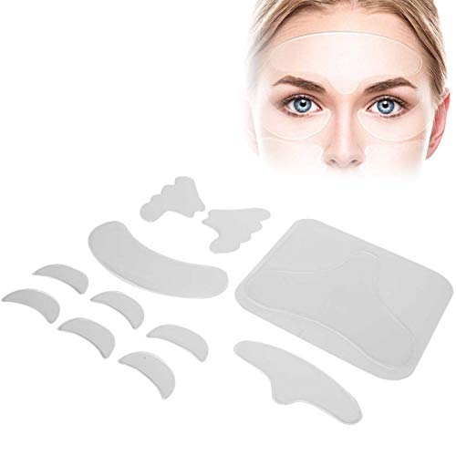 Silikon Gesichts Anti Falten Pflaster, Facial Patches Anti Aging, wiederverwendbare Anti Fein Linien Aufkleber auf der Vorderseite der Wangenbrust, zur Reduzierung von Falten, 11 teiliges von Brrnoo