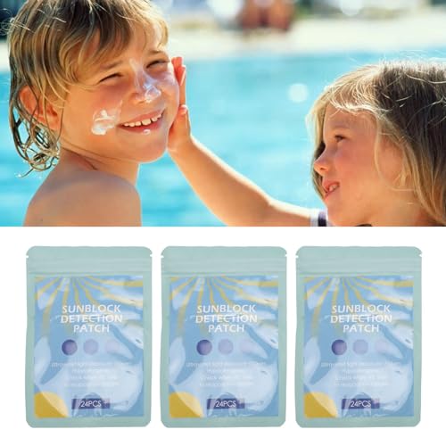 Sun Patch, 3 Packungen Sunny Patch UV-Erkennungspflaster für Kinder und Erwachsene, Sunblock-Erkennungspflaster, Sommer-Outdoor-Farbwechsel-UV-Erkennungspflaster, von Brrnoo