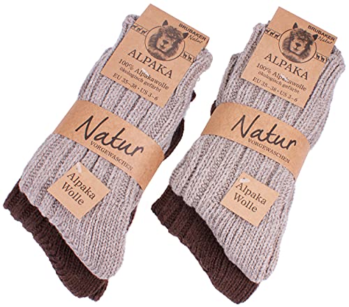 BRUBAKER 4 Paar Alpaka Socken Brauntöne aus Alpakawolle 43-46 BRUBAKER 4 Paar Alpaka Socken Brauntöne aus Alpakawolle 43-46 von BRUBAKER