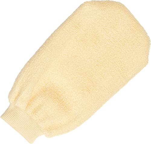 BRUBAKER Peelinghandschuh für Bad und Dusche - Premium Massagehandschuh Peeling Handschuh - Körperpeeling für Damen und Herren - Porentiefe Reinigung - Creme Beige von BRUBAKER