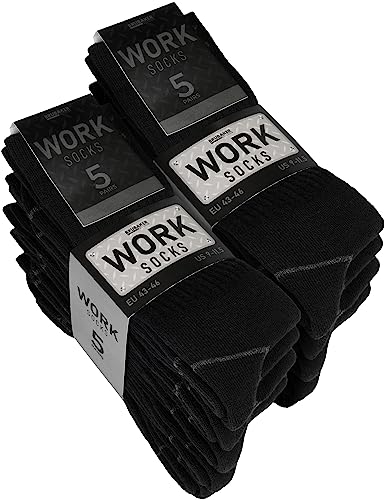 Brubaker 10 Paar Herren Arbeitssocken - Work Socken für optimalen Halt auf der Arbeit - Robuste Funktionssocken aus Baumwolle - Verstärkter Fersen und Zehenbereich - Schwarz - Größe 39-42 Brubaker 10 Paar Herren Arbeitssocken - Work Socken für optimalen Halt auf der Arbeit - Robuste Funktionssocken aus Baumwolle - Verstärkter Fersen und Zehenbereich - Schwarz - Größe 39-42 von BRUBAKER