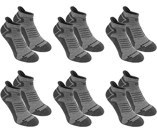 BRUBAKER 6er Pack Sneaker Funktionssocken mit weicher Fersenlasche für Sport, Running, Mountainbiking von BRUBAKER