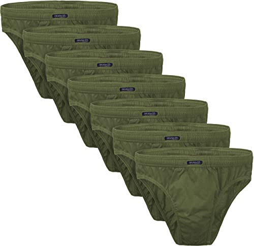 BRUBAKER 7er Pack Herren Slips 100% Baumwolle - Multipack Männer Unterhosen - Olive Gr. M von BRUBAKER