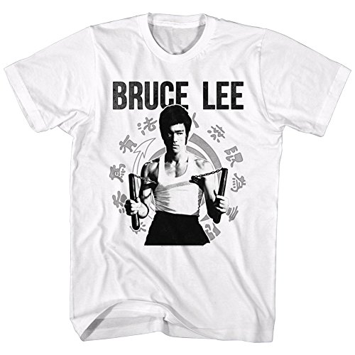 Bruce Lee Chucks Herren-T-Shirt, Größe XL, Weiß, weiß von Bruce Lee