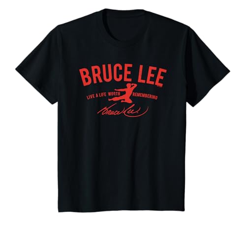 Kinder Bruce Lee Red Lebe ein Leben, an das es sich zu erinnern lohnt, Kinder T-Shirt von Bruce Lee
