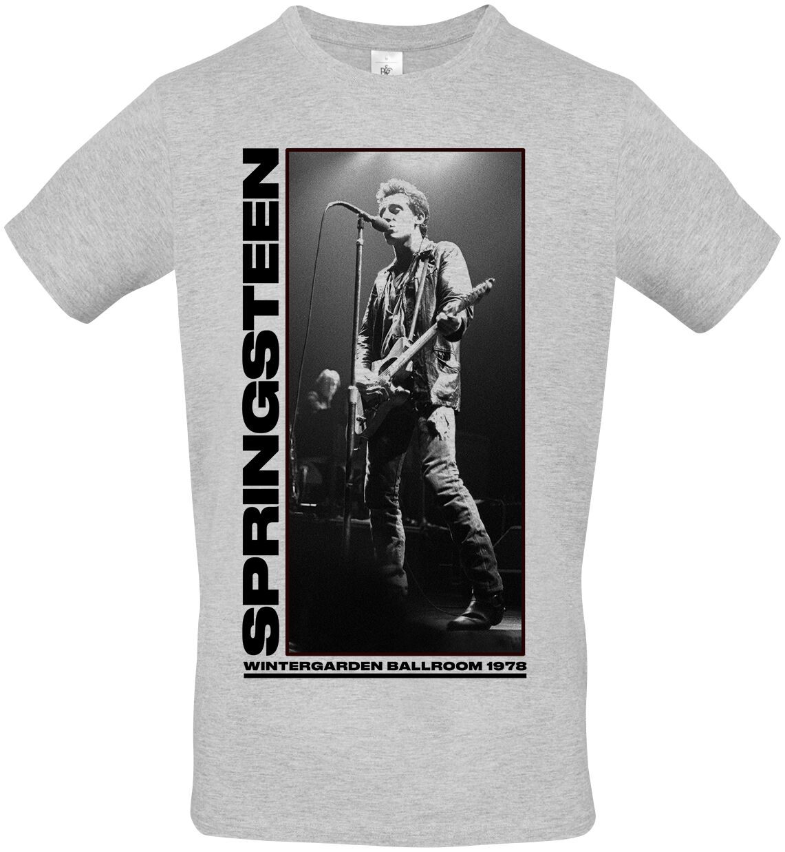 Bruce Springsteen T-Shirt - Wintergarden Photo - S bis XXL - für Männer - Größe S - grau meliert  - Lizenziertes Merchandise! von Bruce Springsteen