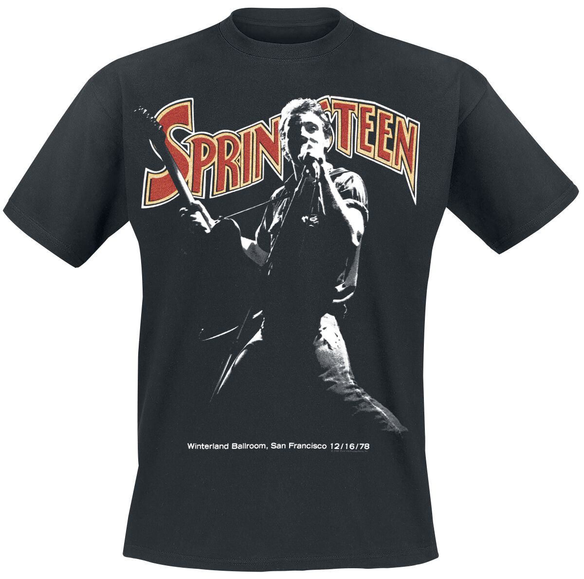 Bruce Springsteen T-Shirt - Winterland Ballroom Singing - S bis 3XL - für Männer - Größe L - schwarz  - Lizenziertes Merchandise! von Bruce Springsteen