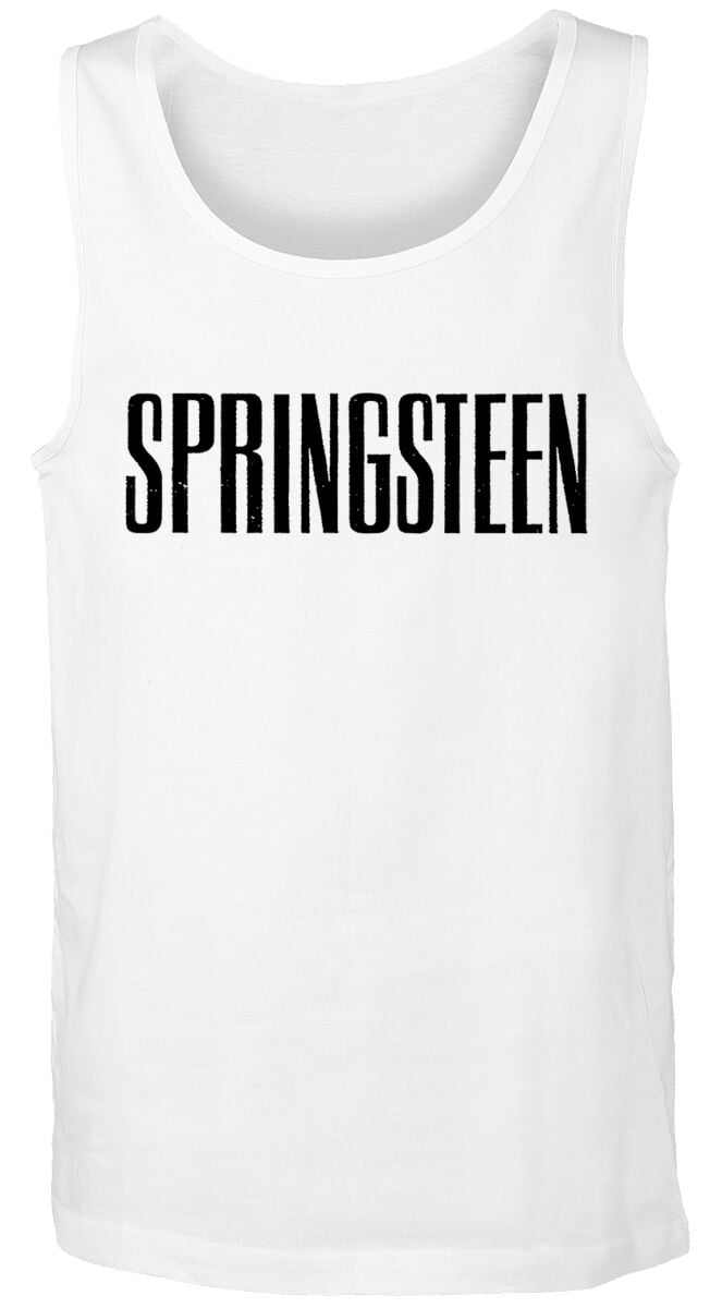 Bruce Springsteen Tank-Top - Logo - XL bis XXL - für Männer - Größe XL - weiß  - Lizenziertes Merchandise! von Bruce Springsteen