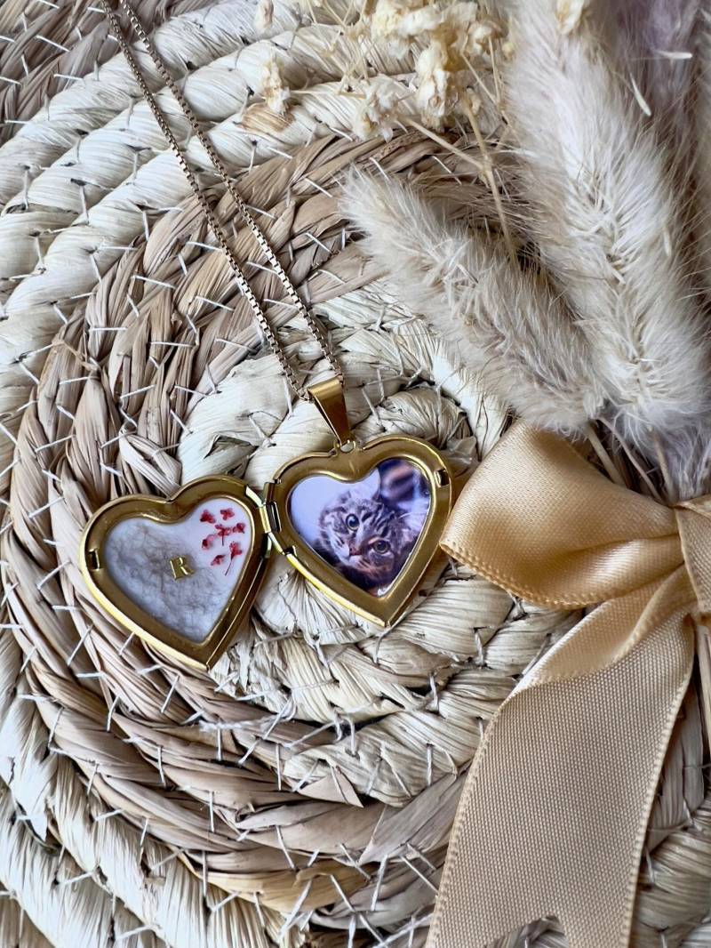 Kettenanhänger | Medaillon Mit Tierfell 18 K Vergoldet Tierhaarkette Erinnerungsschmuck Personalisiert Unikat von Bruchfest