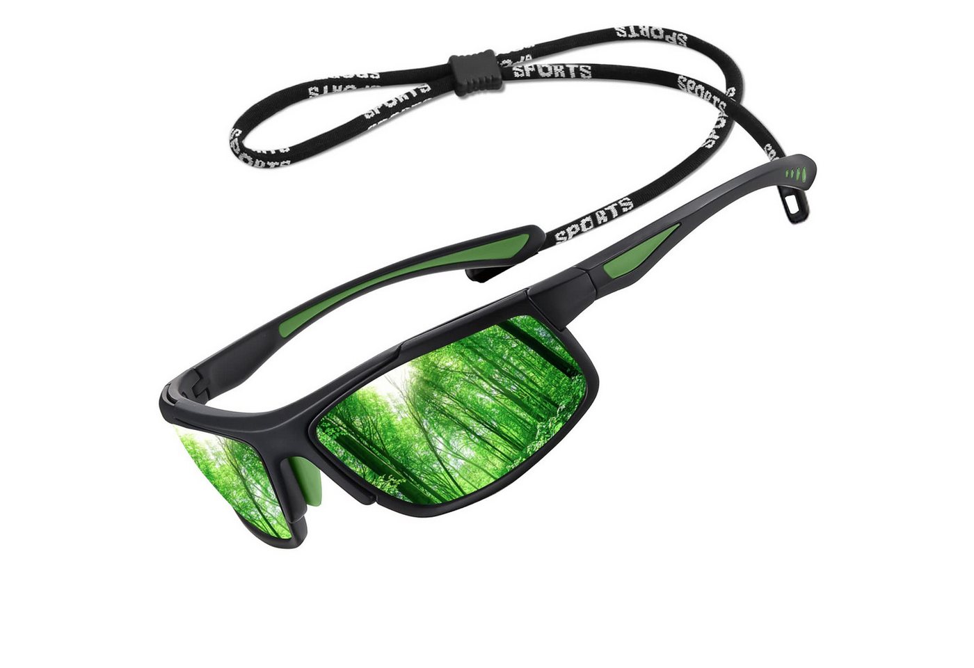 Brücke Sonnenbrille Polarisierte Sommer-Outdoor-Mode-Sonnenbrille für Damen und Herren für Radfahren Golf Fahren Angeln Klettern Reisen, mit Seil Brillen von Brücke