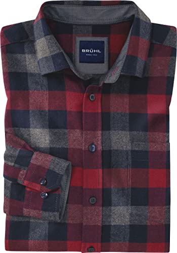 Brühl Herren Edel-Flanellhemd, bequemes Männerhemd aus wärmendem Flanell, Premium-Hemd aus Reiner Baumwolle, modische & komfortable Oberbekleidung, Gr. 39-48 von Brühl