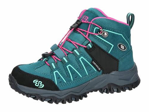 Brütting Jungen Unisex Kinder Mount Pinos High Kids Trekkingsstiefel, Petrol/Pink/Türkis, 29 EU von Brütting