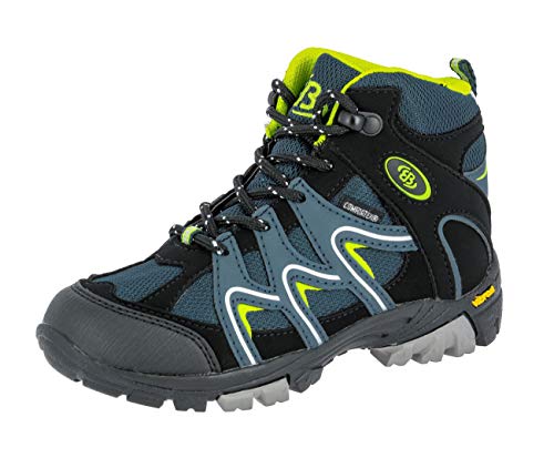 Brütting Unisex Kinder Vision High Trekking- & Wanderstiefel, Petrol Schwarz Lemon, 28 EU von Brütting