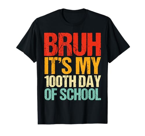 Lustiger Vintage-Bruh zum 100. Schultag für Jungen T-Shirt von Bruh 100 Days Of School Clothing Kids Boys