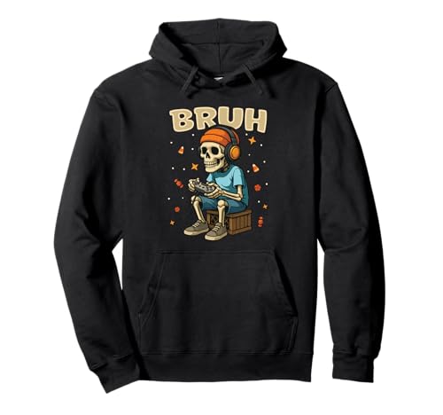 Bruh Halloween Skelett Videospiel für Jungen Kinder Gamer Pullover Hoodie von Bruh Halloween Skeleton For Boys Kids Gaming 2025