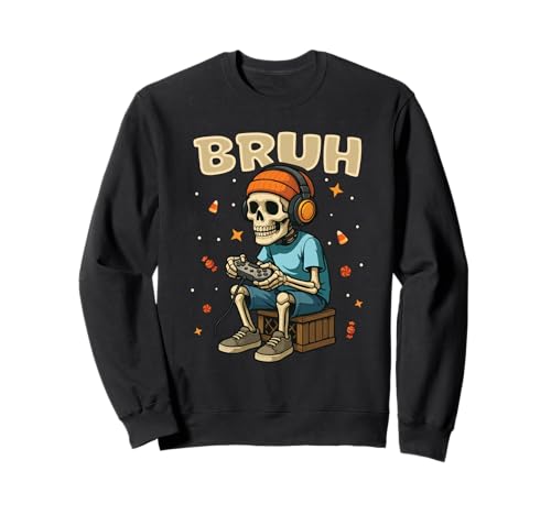 Bruh Halloween Skelett Videospiel für Jungen Kinder Gamer Sweatshirt von Bruh Halloween Skeleton For Boys Kids Gaming 2025