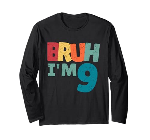 Bruh, ich Bin 9 Jahre alt, Geschenke für Jungen und Mädchen, es ist Mein 9. Geburtstag Langarmshirt von Bruh It's My 9th Birthday Gifts Collection By Mj
