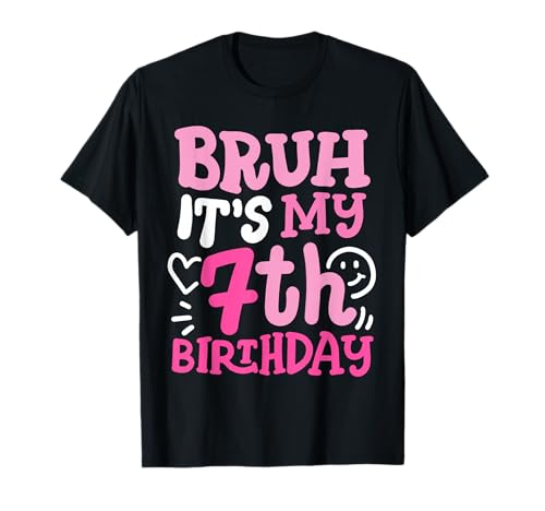 Bruh It's My 7th Birthday, Groovy Pink, 7 Jahre, Mädchen, Kinder T-Shirt Bruh It's My 7th Birthday, Groovy Pink, 7 Jahre, Mädchen, Kinder T-Shirt von Bruh It's My Birthday Cool Kids Funny Outfits
