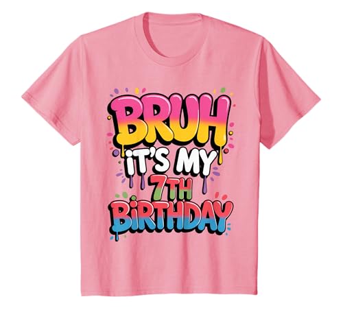Bruh It's My 7th Birthday Shirt Boy Girl Teen T-Shirt von Bruh Its My Birthday Vibes