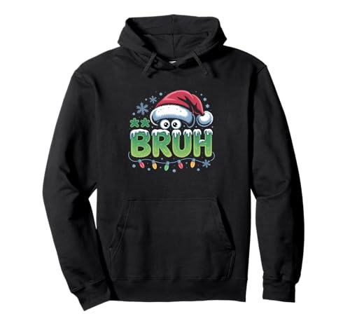 Bruh Christmas Lustiges Weihnachts-Humor-Meme für Kinder, Teenager und Jungen Pullover Hoodie von Bruh Xmas Lights Santa Hat For Youth