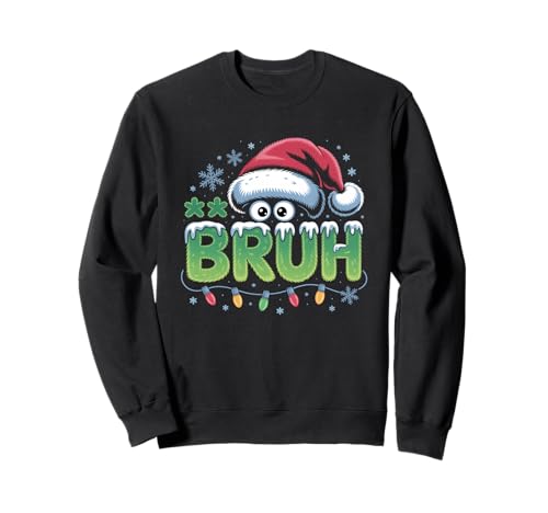 Bruh Christmas Lustiges Weihnachts-Humor-Meme für Kinder, Teenager und Jungen Sweatshirt von Bruh Xmas Lights Santa Hat For Youth