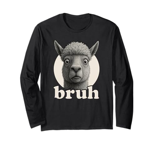 Lustiger Alpaka Bruh Humor Meme Zoo Day Jungen Mädchen Langarmshirt von BruhAxis1