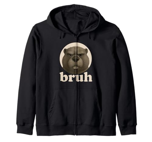 Lustiger Biber Bruh Humor Meme Zoo Day Jungen Mädchen Kapuzenjacke von BruhAxis1