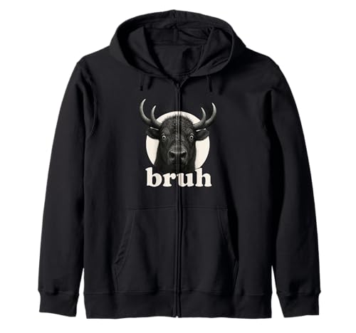 Lustiger Bison Bruh Humor Meme Zoo Day Jungen Mädchen Kapuzenjacke von BruhAxis1