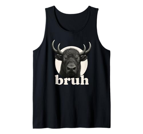 Lustiger Bison Bruh Humor Meme Zoo Day Jungen Mädchen Tank Top von BruhAxis1