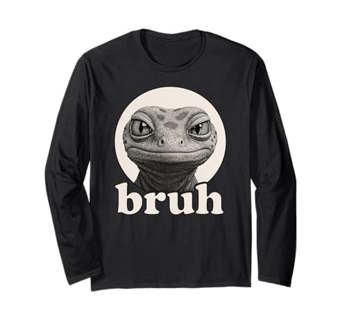 Lustiger Gecko Bruh Humor Meme Zoo Day Jungen Mädchen Langarmshirt von BruhAxis1